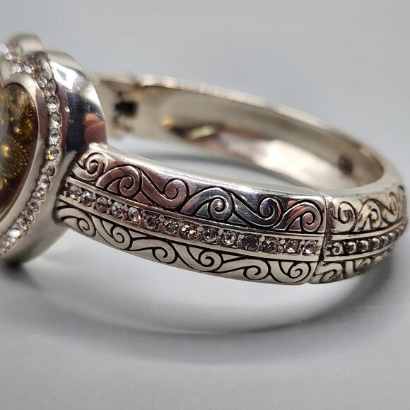 Brighton Heart Song Hinge Bracelet Retired Jewelry Swarovski Crystal Devotion - Picture 4 of 11